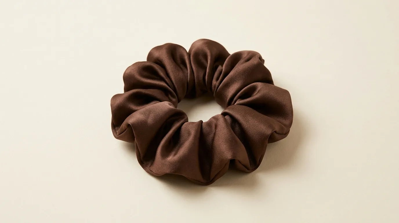 The Royale Espresso Mocha Mulberry Silk Scrunchie