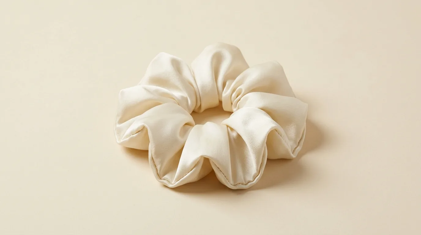 The Céleste Ivory Pearl Pure Mulberry Silk Scrunchie