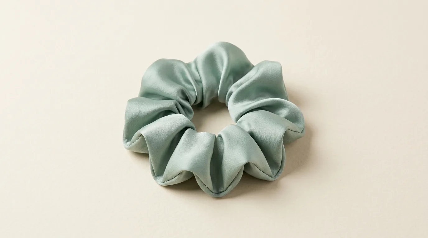 The Jardin Sage Celadon Silk Volume Scrunchie