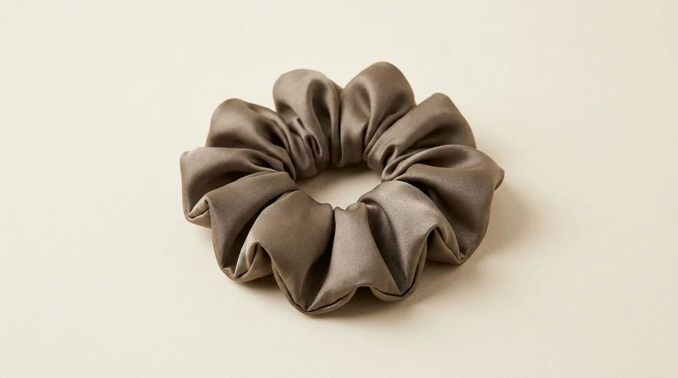 The Seraphina Smoky Taupe Silk Volume Scrunchie